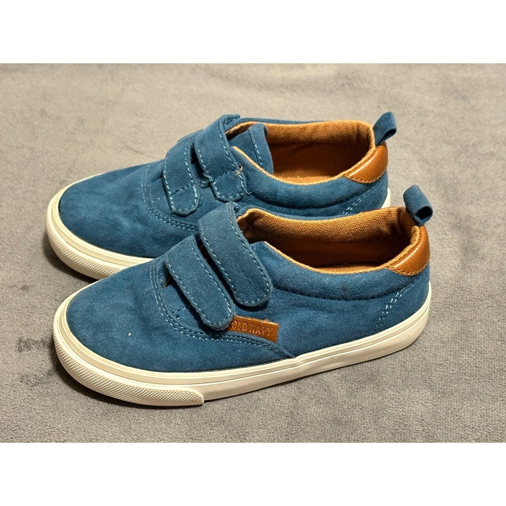 Old Navy Toddler Boys Teal Blue Faux Suede Double Strap Sneakers Size 6